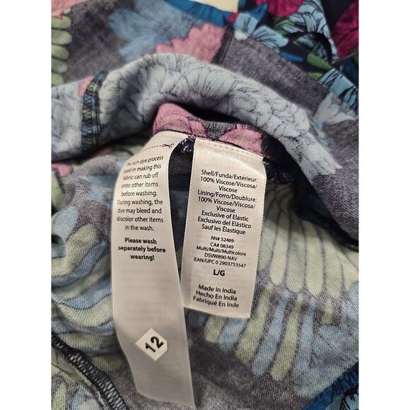 Sofia Vergera Babydoll Floral Top Blouse Womens XL Ruched Colorful Soft Vacation - Picture 7 of 9